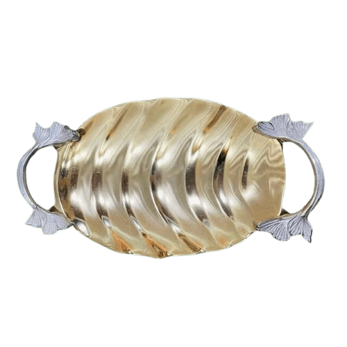 ALUMINIUM SERVING TRAY (GOLD & POLISH)